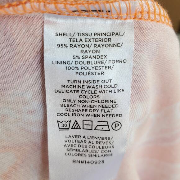 Loft Orange Paisley Midi Tank Dress S Tropical Summer Coastal Wedding Guest - Picture 5 of 9